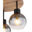 GLOBO 15656-3DR MOITAS stropní svítidlo D380mm 3xE27 matná černá, vzhled dřeva, kouřová