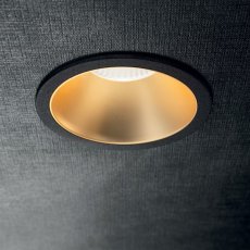 Ideal lux 192345 GAME ROUND zápustné svietidlo D85mm LED 11W 950/700lm 3000K čierna, zlatá, UGR