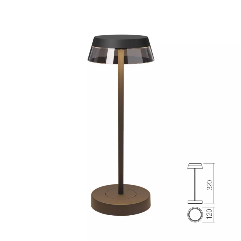 REDO 90312 ILUNA exeriérová stolní lampa SMD LED 2,5W 145lm-150lm 2700K-3000K IP65 černá