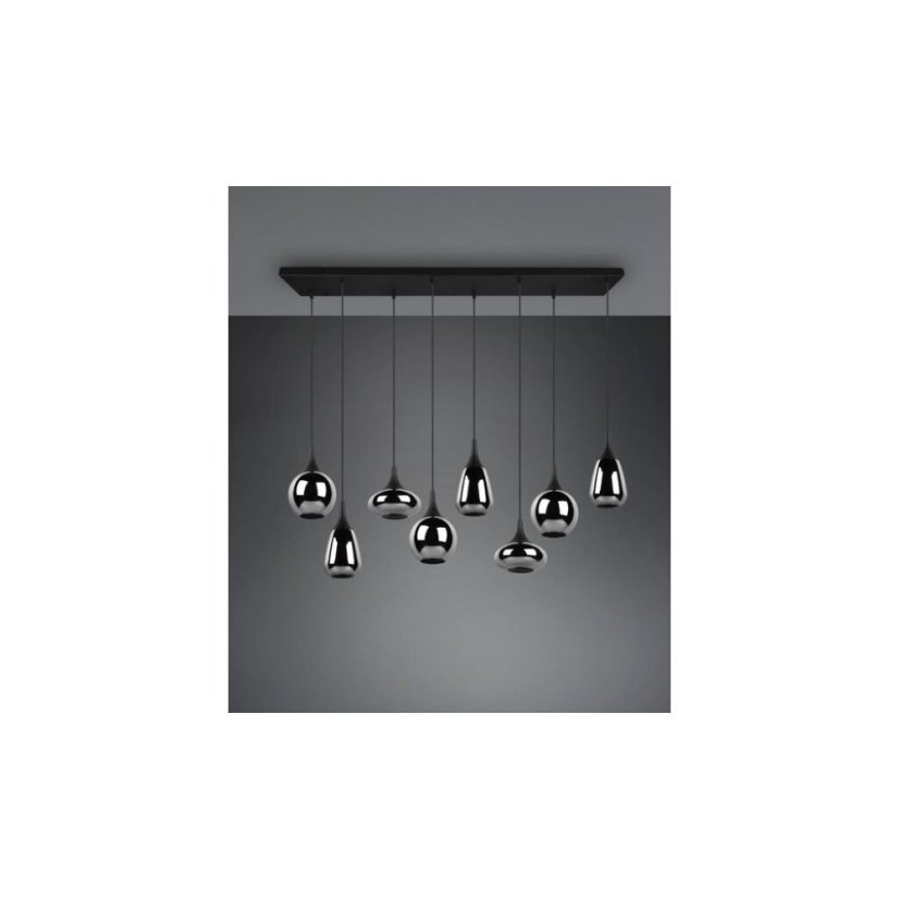 TRIO 317000832 LUMINA závesné svietidlo 8xE14 čierna matná, chróm