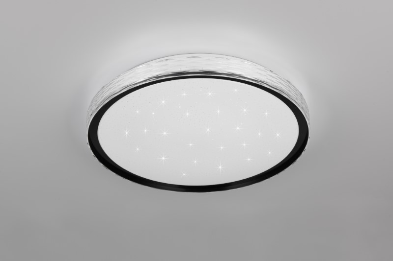 TRIO Reality R64811102 VARDA stropné svietidlo D390mm SMD LED 24W/2500lm 2700-6500K čierna, diaľkový ovládač, starlight efekt