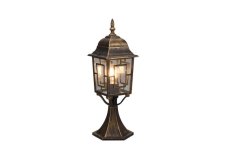 TRIO 505960128 VOLTURNO venkovní stojanové svítidlo/sloupek V470mm 1xE27 IP23 starožitná mosazná