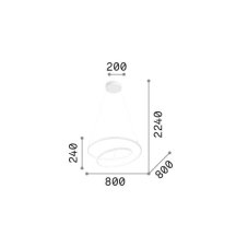 Ideal Lux 342450 OZ závesné svietidlo D800mm LED 52W 6400/2690lm 4000K medená ON-OFF