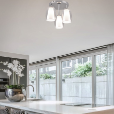 TRIO SELECT 617500306 BARRET stropní svítidlo D380mm 3xE14 chromová, průhledná