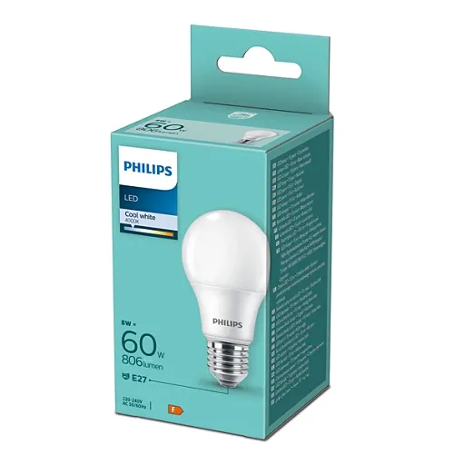 Philips 8719514257580 LED žárovka E27 8W/60W 806lm A60 4000K