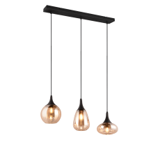 TRIO 317000313 LUMINA závěsné svítidlo 3xE14 černá matná, jantarová