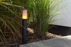 LUTEC 7288201118 HEROS exterérový zahradní sloupek 1xE27 V700mm IP44 tmavěšedá