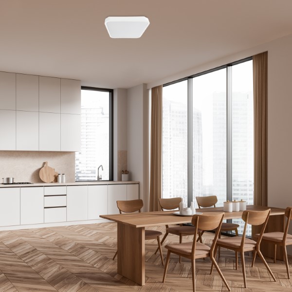 RABALUX 71422 Alenzo stropní svítidlo 290x290mm LED 24W/1600lm 3000+4000+6000K IP44 bílá, DIP switch