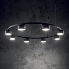 IdealLux 235547 MINOR ROUND SP8 závesné svietidlo GX53 8x15W IP20 čierna