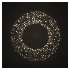 EMOS DCTW34 vánoční dekorace věnec 480 LED D38cm 4,5W teplá bílá, IP44, barva drátu - černá, adaptér