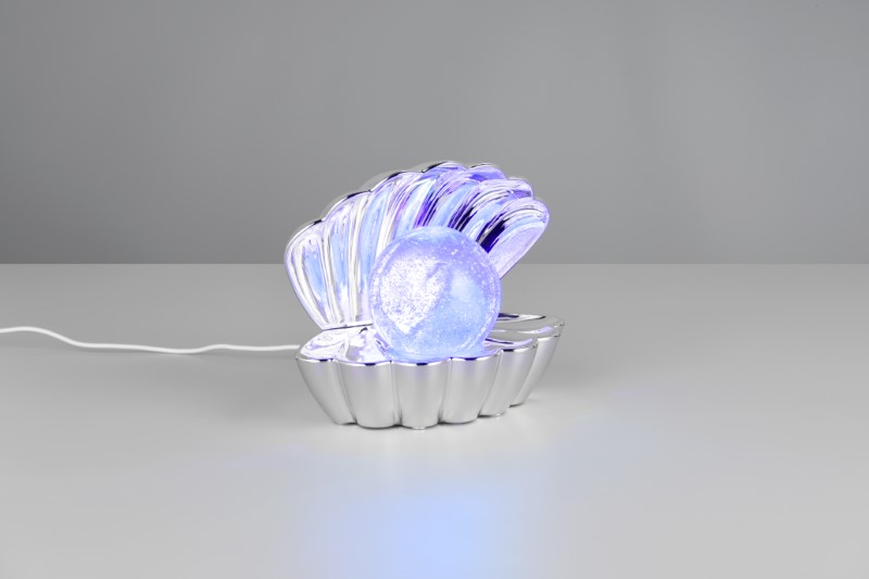 TRIO Reality R57731106 SHELLY dekoračná stolná lampička v140mm SMD LED 0,8W/15lm RGB chrómová