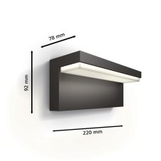 Philips 8720169257252 UltraEfficient Bustan venkovní nástěnné svítidlo LED 3,8W/800lm 2700K IP44 antracit