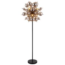 GLOBO 15633SS UDO stojací lampa V1550mm 6xE14 černá matná, kouřová