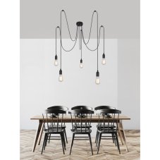 GLOBO A110-5 Maracana závěsné svítidlo 150 mm 5xE27 60W IP20 černá