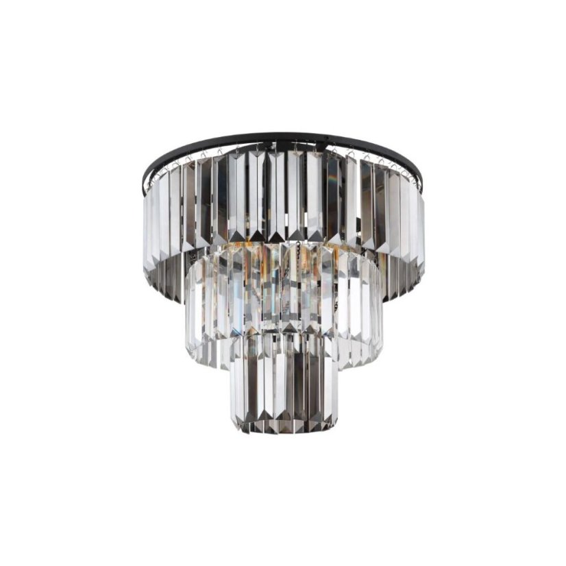 GLOBO 15695D NAXIS stropní svítidlo D400mm 3xE27 černá, kouřová, průhledná