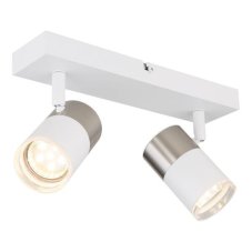 GLOBO 57851-2 BRISBON stropní bodové svítidlo/spot 2xGU10 bílá, matný nikl