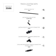 Bodová světla na liště SET 8x GU10 4 m černá Zuma Line Lisa Track 3586