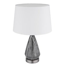 GLOBO 24147W KISA stolní lampa V540mm 1xE27 matný nikl, imitace mramoru, bílá