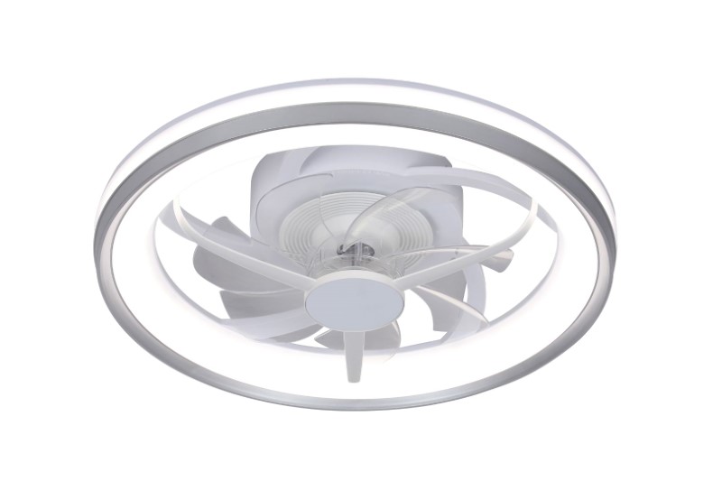 RABALUX 71335 Fanricius stropné svietidlo s ventilátorom D480mm LED 40W/2200lm 3000+4000+6000K strieborná, stmievateľné, diaľkový ovládač