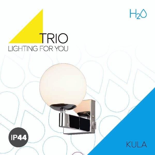 TRIO 284270106 KULA nástenné svietidlo s vypínačom 1xE14 IP44 chróm, biela