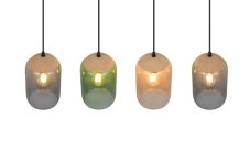 TRIO 364600417 CORK závěsné svítidlo 4xE27 černá matná, vícebarevná