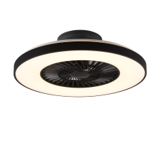 TRIO R62672132 HALMSTAD stropní svítidlo s ventilátorem LED D593mm 40W/3000lm 3000-6500K matná černá, stmívatelné, dálkový ovladač