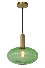 LUCIDE 45386/30/33 MALOTO závesné svietidlo Ø 30cm E27/40W zelená/zlatá