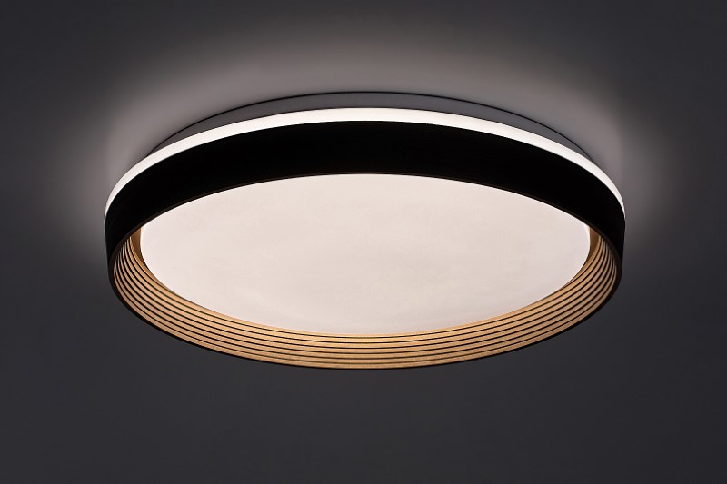 RABALUX 71308 Ladan stropné svietidlo D500mm LED 48W/3000lm 3000-6500K hnedá, zlatá, biela, stmievateľné, diaľkový ovládač
