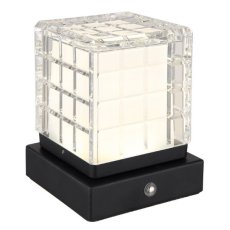 GLOBO 21009S LUNKI dotyková stolná lampička LED V100mm 2,5W/206lm 2700+6500+4000K čierna, priehľadná, vrátane batérie CR18650 1800mAh 3,7V, USB-A 2.0 - USB-C