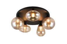 TRIO 617030513 LUMINA stropné svietidlo D635mm 5xE14 čierna, jantárová