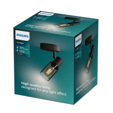 Philips 8720169299276 Palms nástěnné bodové svítidlo/spot 1xE14 černá, kouřová, ClickFix