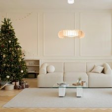 TRIO Reality R32171930 MONTE závěsné svítidlo SMD LED D600mm 40W/4700lm 3000-6500K bílá, dřevo, stmívatelné, dálkový ovladač