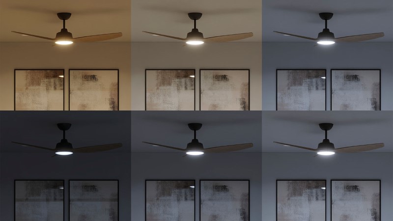 Stropný ventilátor so svetlom LED 3000–6500K čierna, drevo IP20 PHILIPS Olas 8721103096128