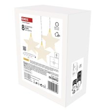 DCGW02 EMOS dekorační vánoční řetěz - závěs LED hvězdy, 45x84cm, teplá bílá, IP44