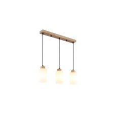 Závesné svietidlo 3x E27 drevo, opálová IP20 GLOBO lighting ROWENA 15977-3H