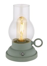 GLOBO 58016B PETRO dekoračné osvetlenie - petrolejka V175mm LED 1W 80/65lm 2700K zelená, USB Cable incl., 3StepDIM