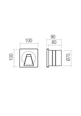 LED zapuštěné svítidlo do zdi 78 lm 2700K IP65 tmavě šedá REDO BAST Step Light 91194