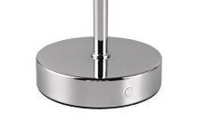 TRIO Reality R59151106 JEFF dotyková stolní lampička SMD LED 1,5W/120lm 3000K chromová, bílá, nabíjecí baterie, USB-C port