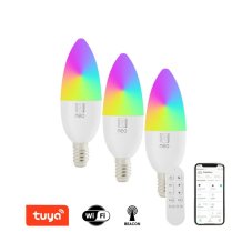 IMMAX 07716CDO NEO LITE Smart žárovka LED E14 6W 470lm 2700K-6500K RGB bílá tři kusy v balení