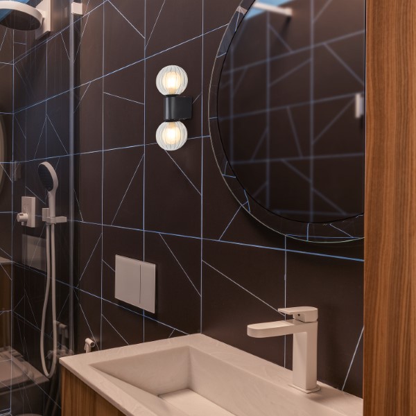 RABALUX 75022 Colzar nástenné svietidlo nad zrkadlo D100mm 2xG9 IP44 matná čierna