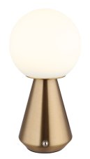 GLOBO 21029C SORA dotyková stolní lampička V235mm LED 1,5W 160/140lm 3000+4500+6500K IP41 měděná, opálová, USB Cable incl.