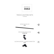 Lištové svietidlá SET 6x GU10 2 m čierna Zuma Line Tube Track 3562