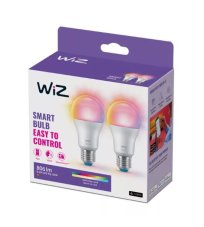Philips Wiz Colors 8720169072336 LED žárovka E27 A60 8,5W/806lm 2200-6500K+RGB 2-set