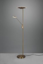 TRIO 425610204 BRANTFORD dotyková stojací lampa SMD LED V1800mm 30W/3500lm, 6,5W/650lm 2700+3200+4000K staromosazná, stmívatelná