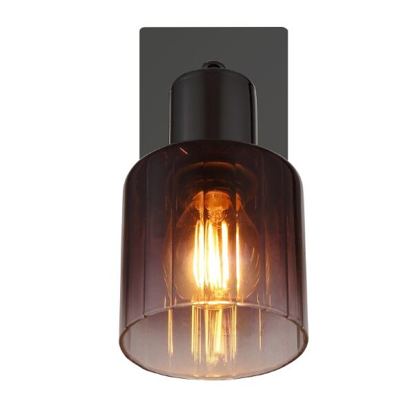 GLOBO 54313-1 SATELLA nástěnné bodové svítidlo/spot s vypínačem 1xE14 černý chrom, průhledná měděná