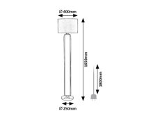 RABALUX 74043 Domiro stojacia lampa D400mm 1xE27+LED 30W/825lm 3000K zlatá, čierna