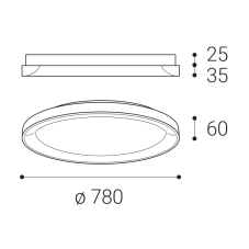 LED2 1271751DT BELLA SLIM stropní svítidlo LED D780mm 60W/4200lm 3000-4000K TRIAC bílá