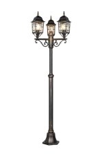TRIO 405960328 VOLTURNO venkovní stojanové svítidlo/sloupek V2000mm 3xE27 IP23 starožitná mosazná