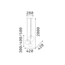 Závěsné svítidlo 3x G4 dymová IP20 Ideal Lux EQUINOXE 364834