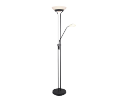 TRIO R40073532 ORSON stojací lampa LED 30W/2400lm, 5W/400lm 3000K, matná černá, alabaster, stmívatelné